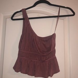 Urban Outfitters One Shoulder Peplum Top